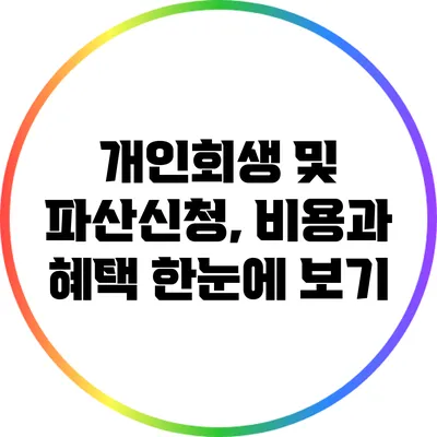 개인회생 및 파산신청, 비용과 혜택 한눈에 보기