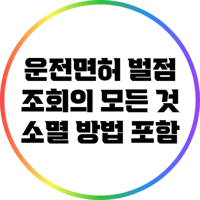 운전면허 벌점 조회의 모든 것: 소멸 방법 포함