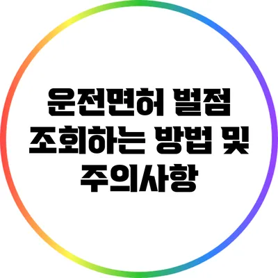 운전면허 벌점 조회하는 방법 및 주의사항