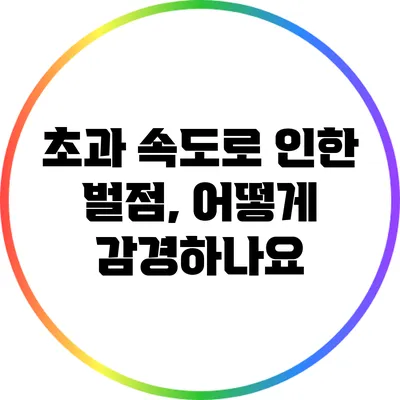 초과 속도로 인한 벌점, 어떻게 감경하나요?