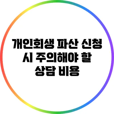 개인회생 파산 신청 시 주의해야 할 상담 비용