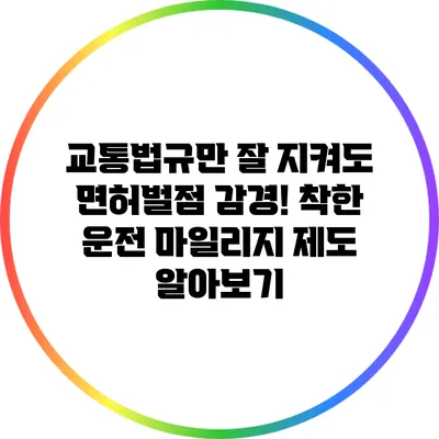 교통법규만 잘 지켜도 면허벌점 감경! 착한 운전 마일리지 제도 알아보기
