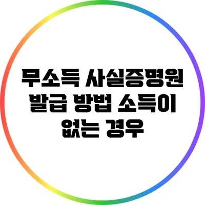 무소득 사실증명원 발급 방법: 소득이 없는 경우