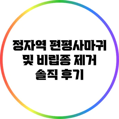 정자역 편평사마귀 및 비립종 제거 솔직 후기