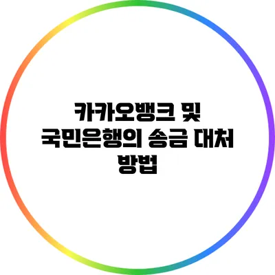 카카오뱅크 및 국민은행의 송금 대처 방법