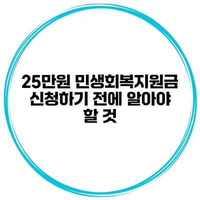 25만원 민생회복지원금 신청하기 전에 알아야 할 것