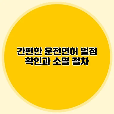간편한 운전면허 벌점 확인과 소멸 절차
