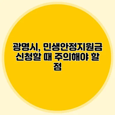 광명시, 민생안정지원금 신청할 때 주의해야 할 점