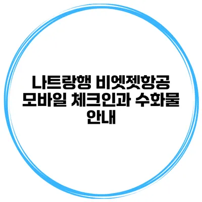 나트랑행 비엣젯항공 모바일 체크인과 수화물 안내