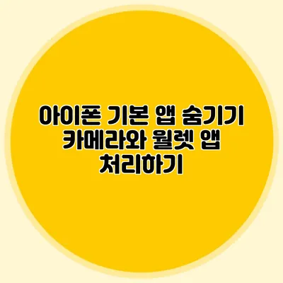 아이폰 기본 앱 숨기기 카메라와 월렛 앱 처리하기