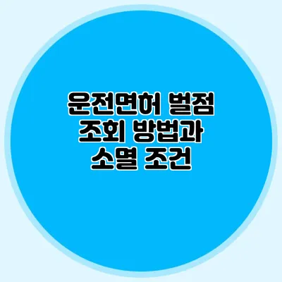 운전면허 벌점 조회 방법과 소멸 조건