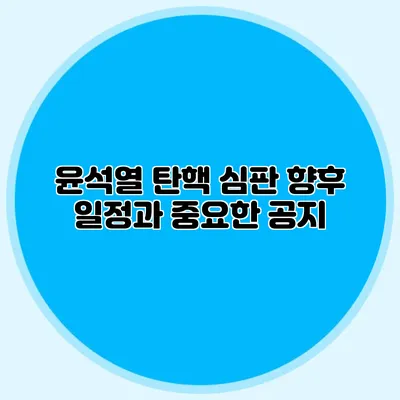 윤석열 탄핵 심판 향후 일정과 중요한 공지