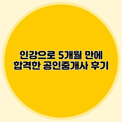 인강으로 5개월 만에 합격한 공인중개사 후기