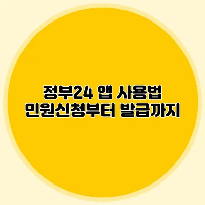 정부24 앱 사용법: 민원신청부터 발급까지