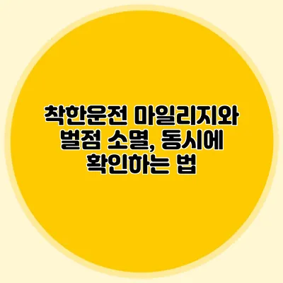 착한운전 마일리지와 벌점 소멸, 동시에 확인하는 법