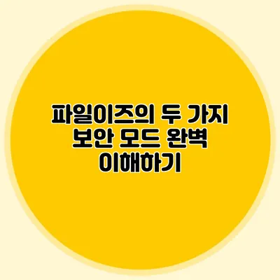 파일이즈의 두 가지 보안 모드 완벽 이해하기