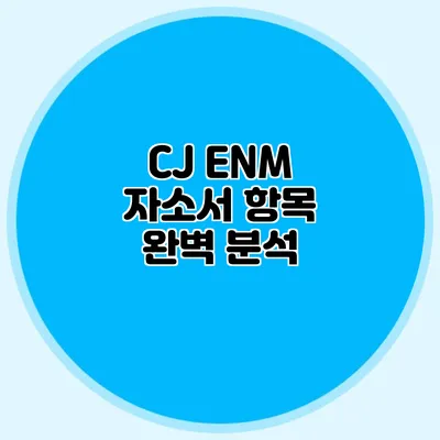 CJ ENM 자소서 항목 완벽 분석