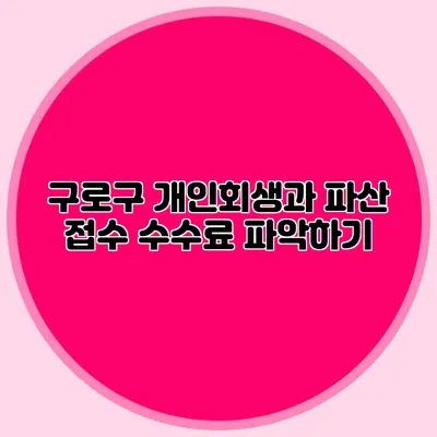 구로구 개인회생과 파산 접수 수수료 파악하기