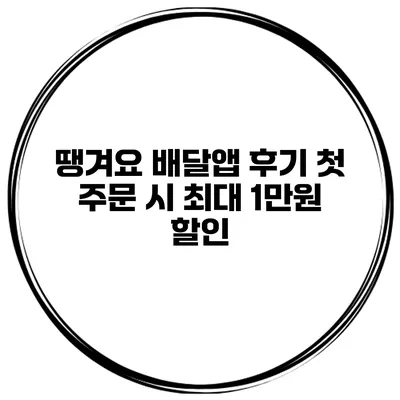 땡겨요 배달앱 후기 첫 주문 시 최대 1만원 할인