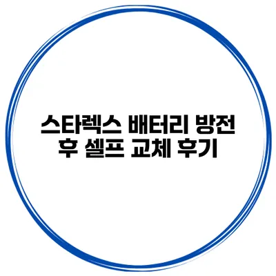 스타렉스 배터리 방전 후 셀프 교체 후기