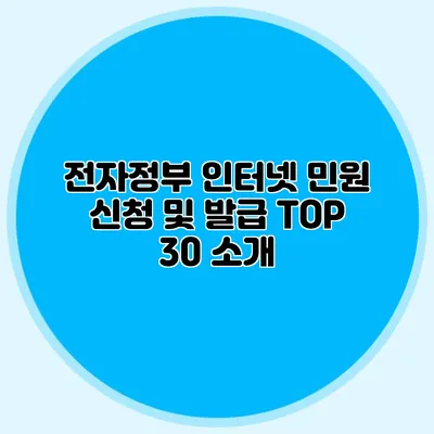 전자정부 인터넷 민원 신청 및 발급 TOP 30 소개