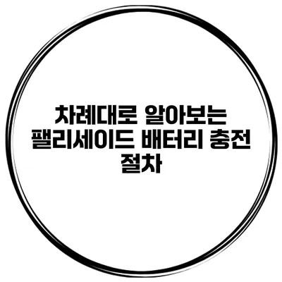 차례대로 알아보는 팰리세이드 배터리 충전 절차