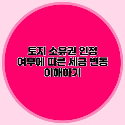 토지 소유권 인정 여부에 따른 세금 변동 이해하기