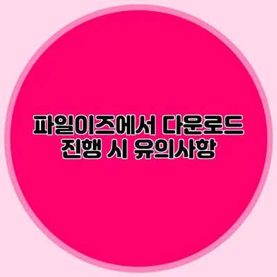 파일이즈에서 다운로드 진행 시 유의사항
