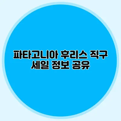 파타고니아 후리스 직구 세일 정보 공유