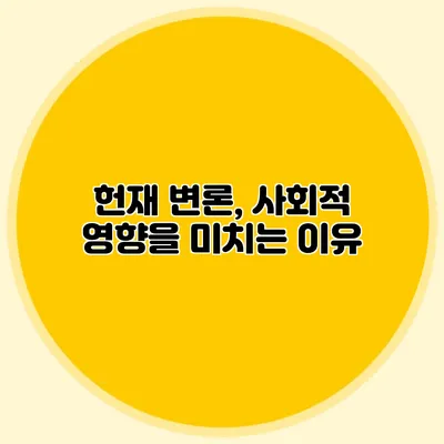 헌재 변론, 사회적 영향을 미치는 이유